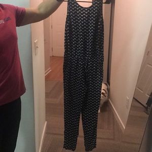 Black and white casual jumpsuit